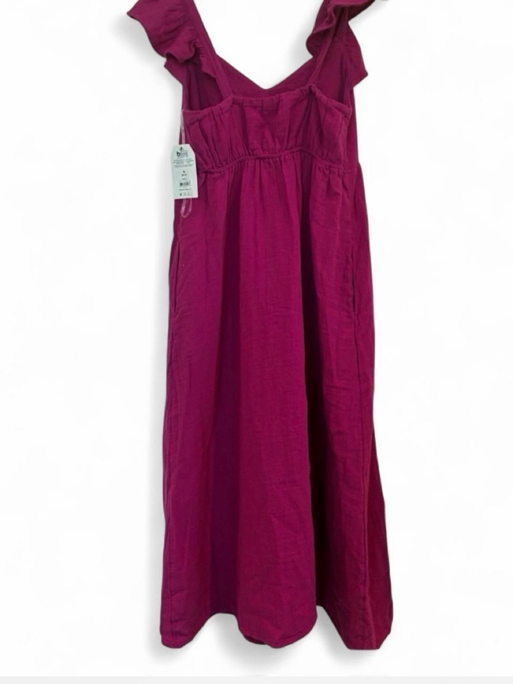 Time and Tru Fuchsia Ruffled Sleeve Dress - Picture 2 of 6